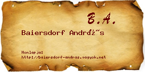 Baiersdorf András névjegykártya